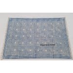 Multi Size Cotton Handblock Printed Indigo Blue and White color Rug -Handmade Block Print Rug - Image 2
